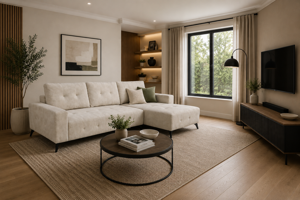 RHF Sectional Sleeper (Beige) - 665662