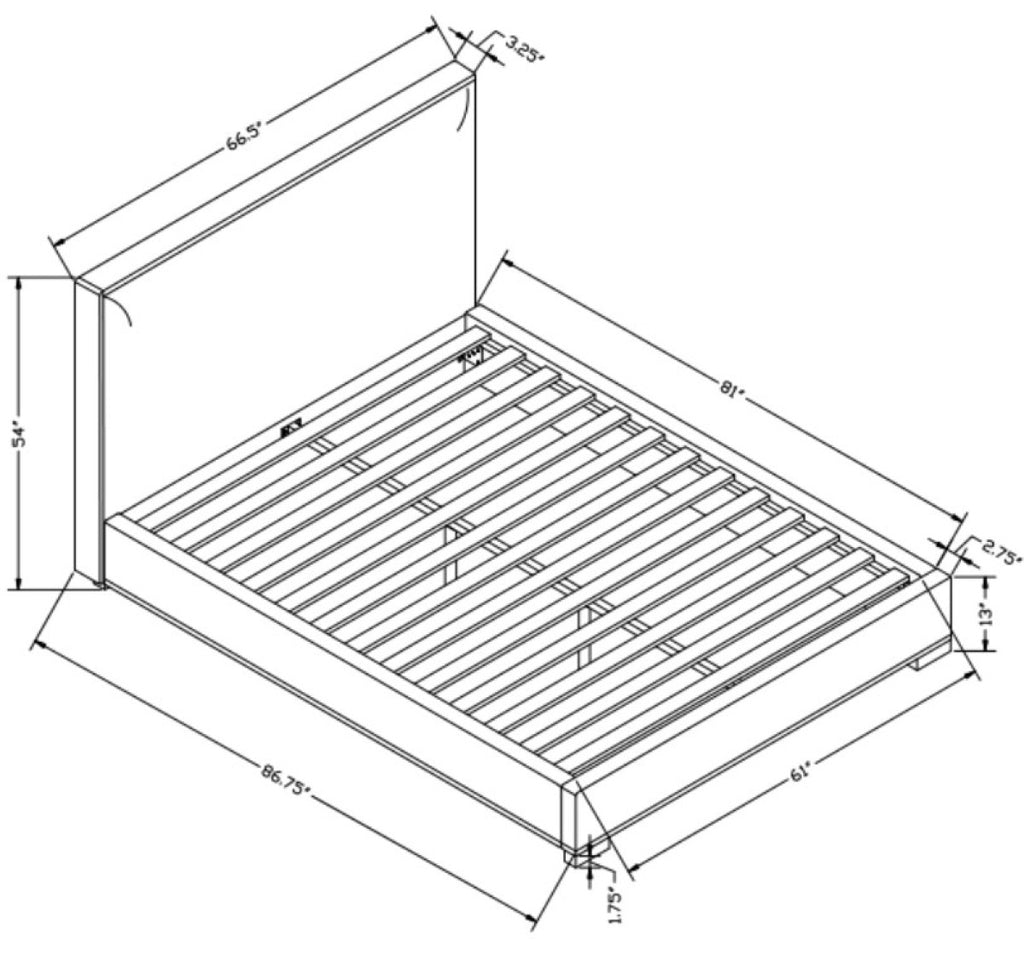 Queen Bed Frame (Beige) - 828911