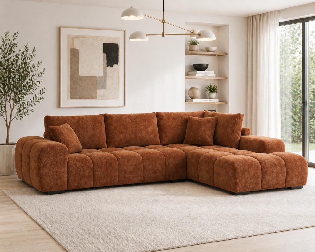 Zara RHF Sectional (Rust)