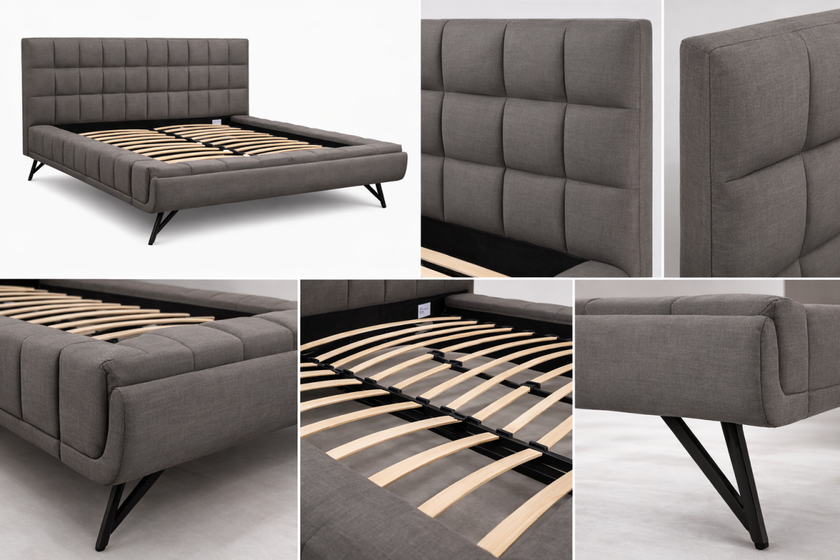 King Platform Bed (Grey)