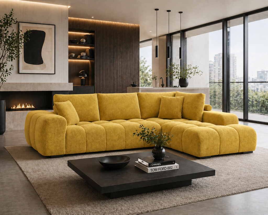Zara RHF Sectional (Yellow)