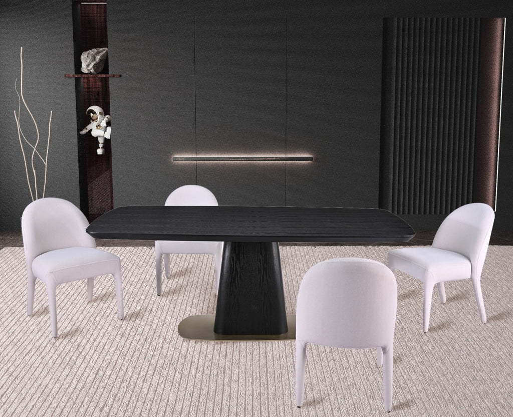 5-Piece Dining Set (Black/Beige)