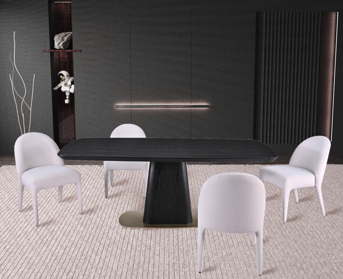 5-Piece Dining Set (Black/Beige)