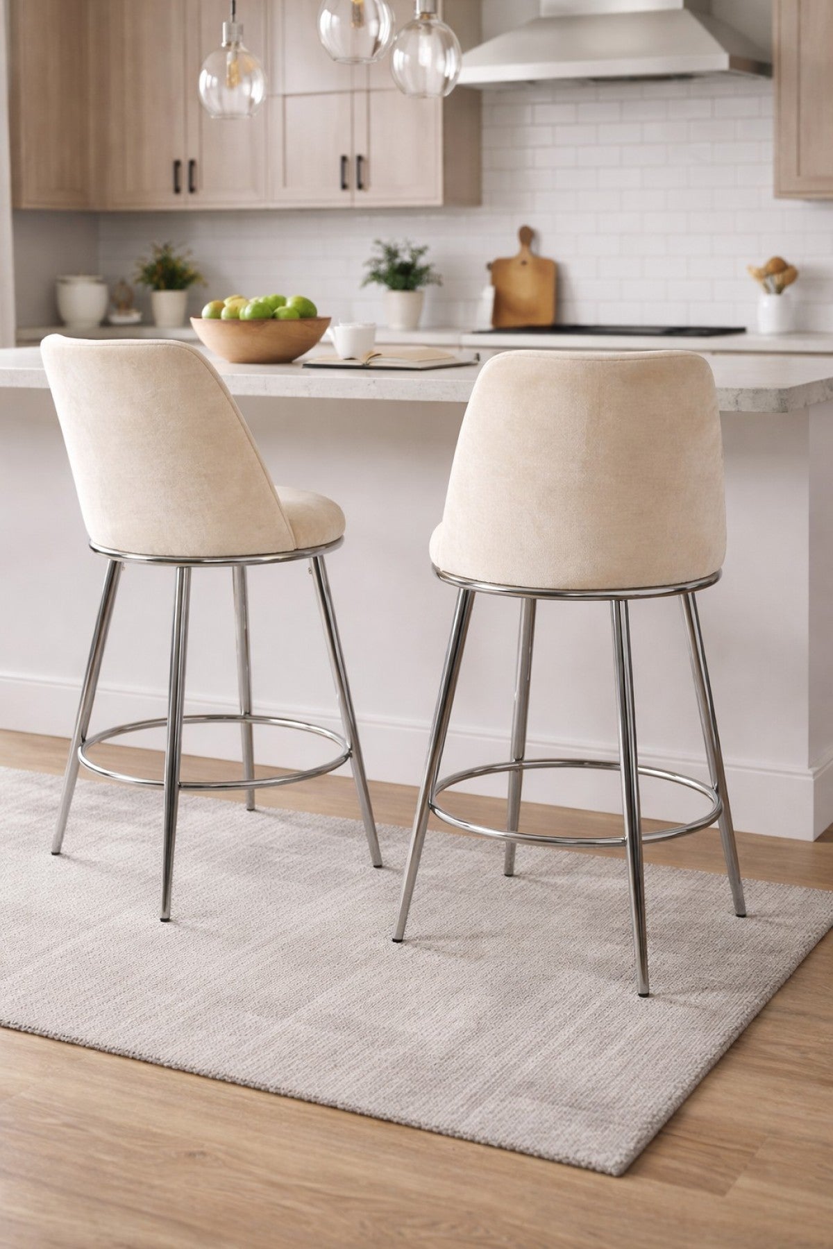 Counter Stool (Beige) (Set of 2) - 24511