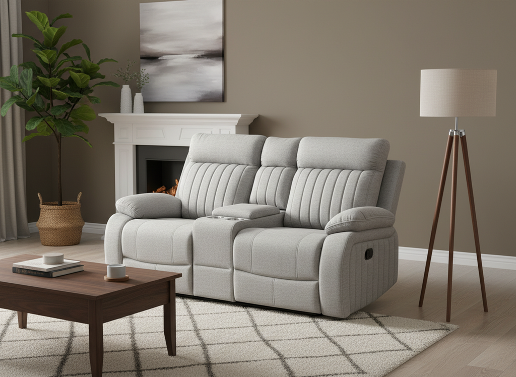 Elyse Recliner Love Seat (Stone)