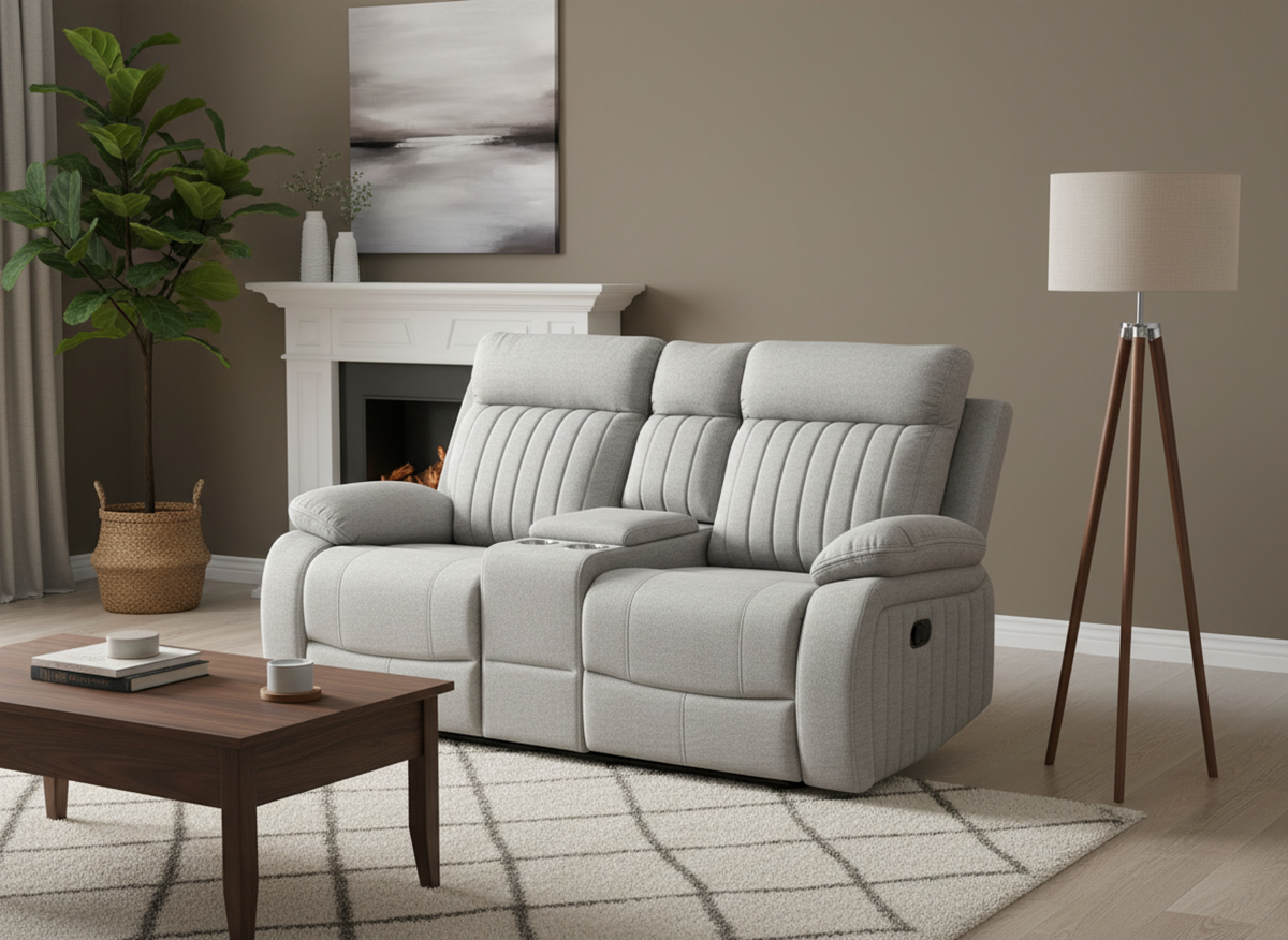 Elyse Recliner Love Seat (Stone)