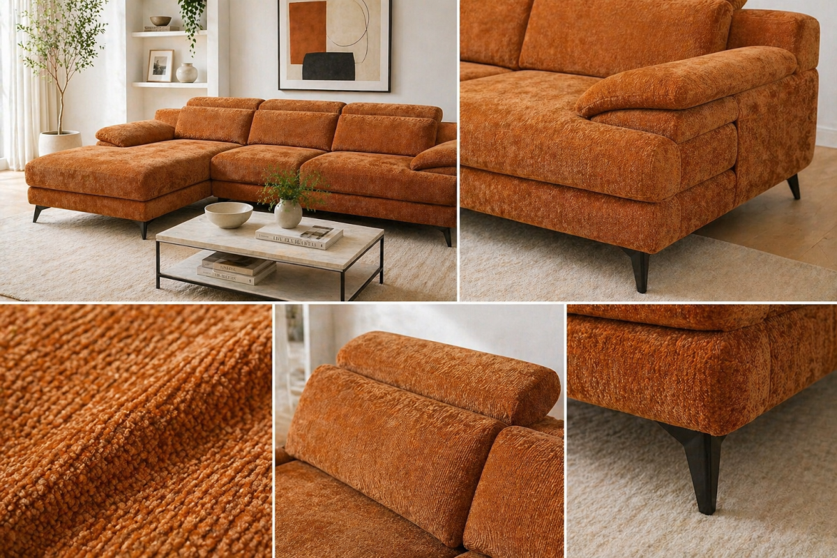 LHF Sectional (Burnt Orange)