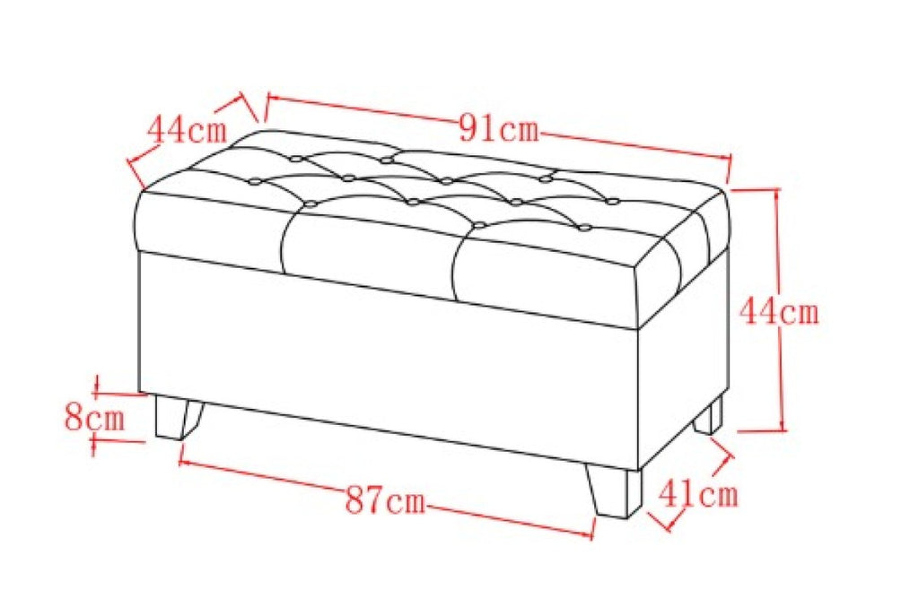 Storage Ottoman (Red)