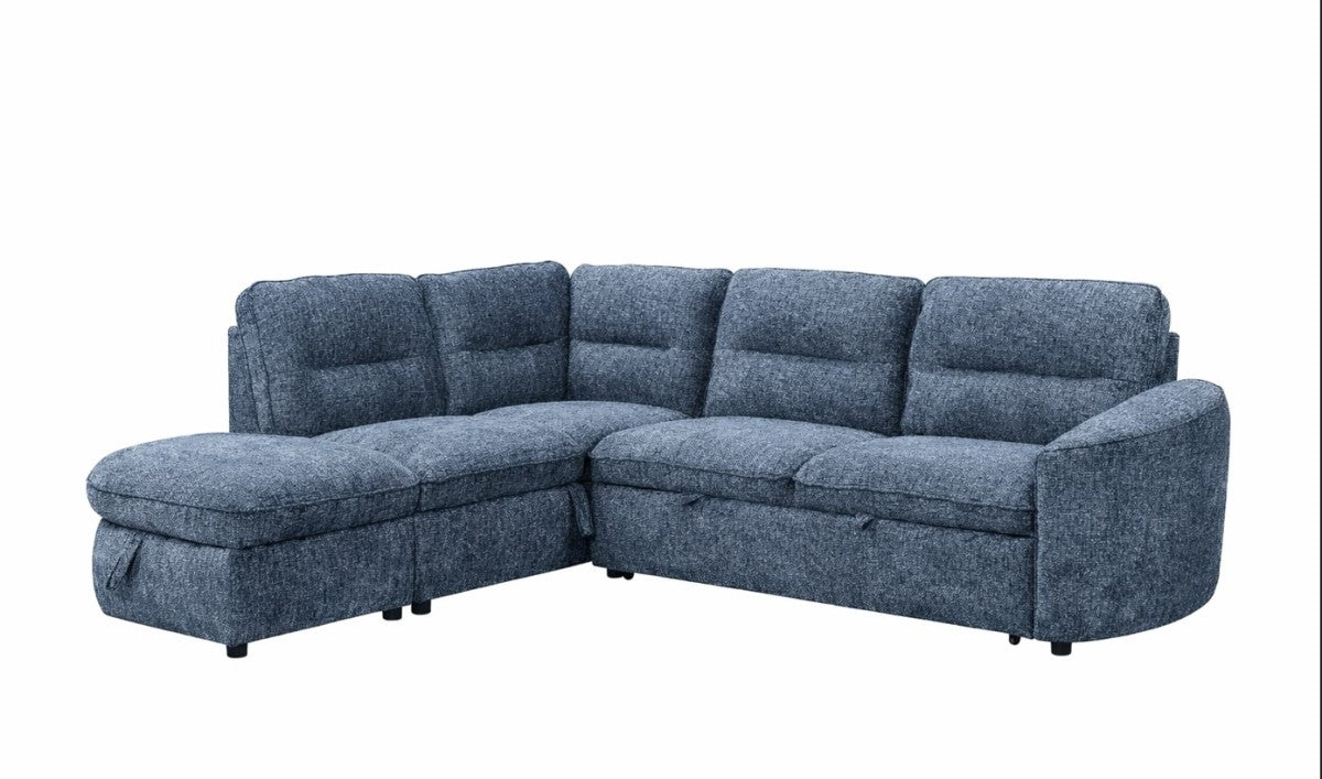 LHF Sectional Sleeper (Blue)
