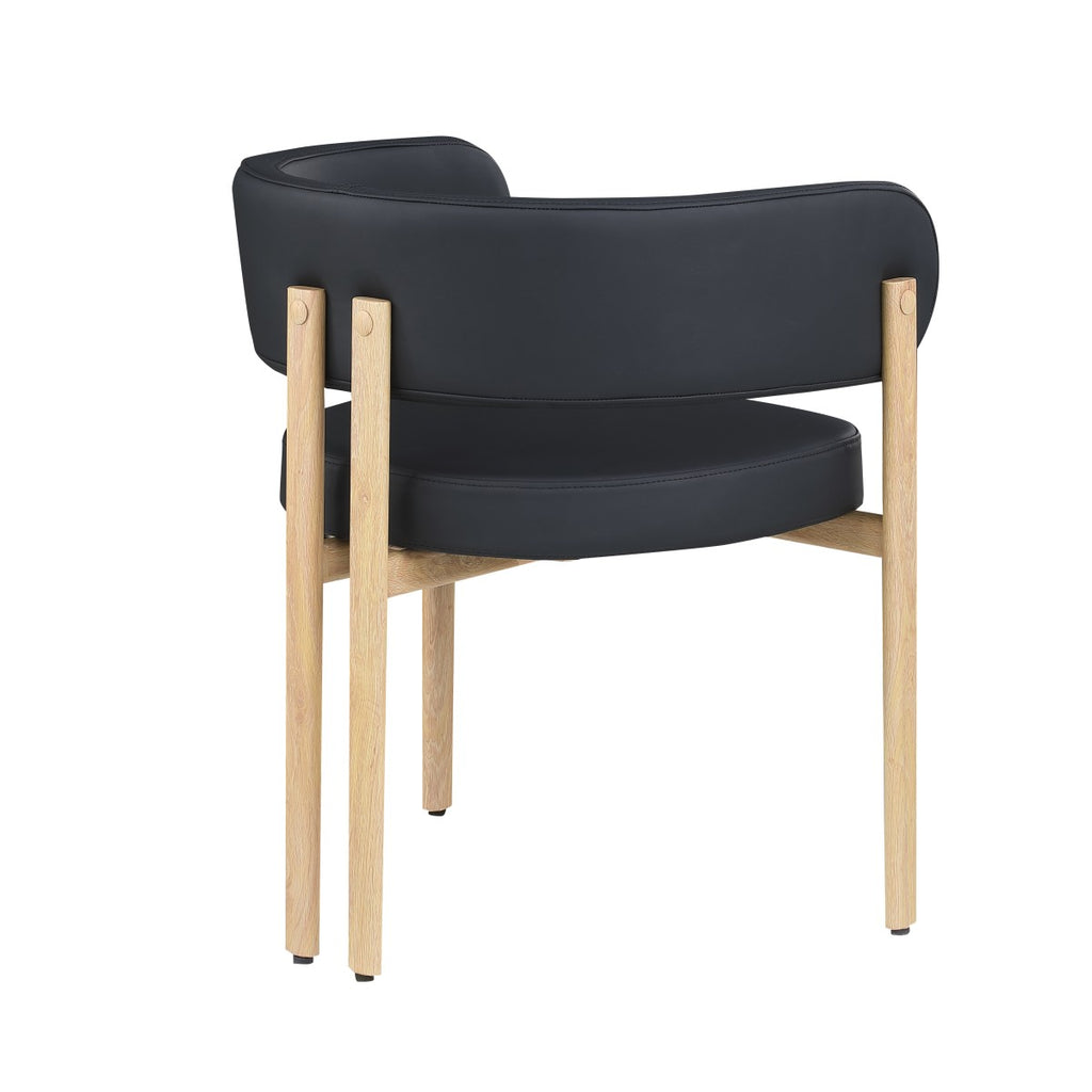 Belisse Dining Chair (Black/Oak) (Set of 2)