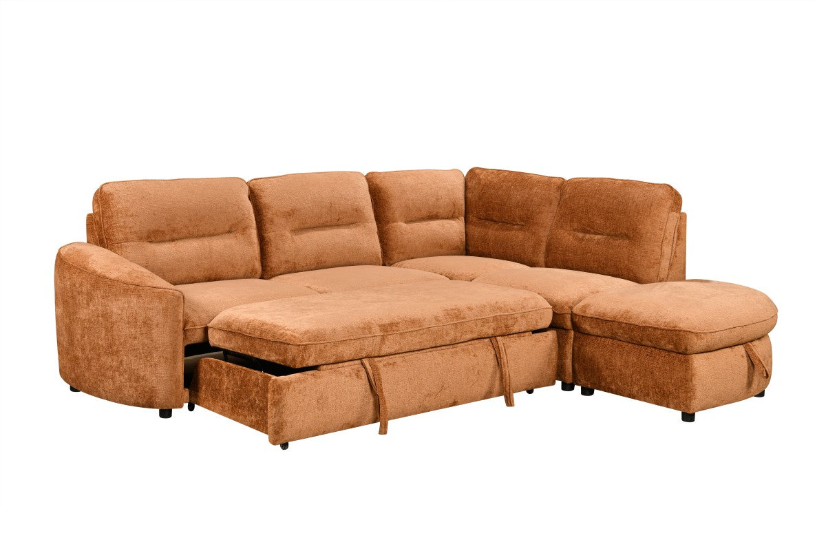 RHF Sectional Sleeper (Burnt Orange)