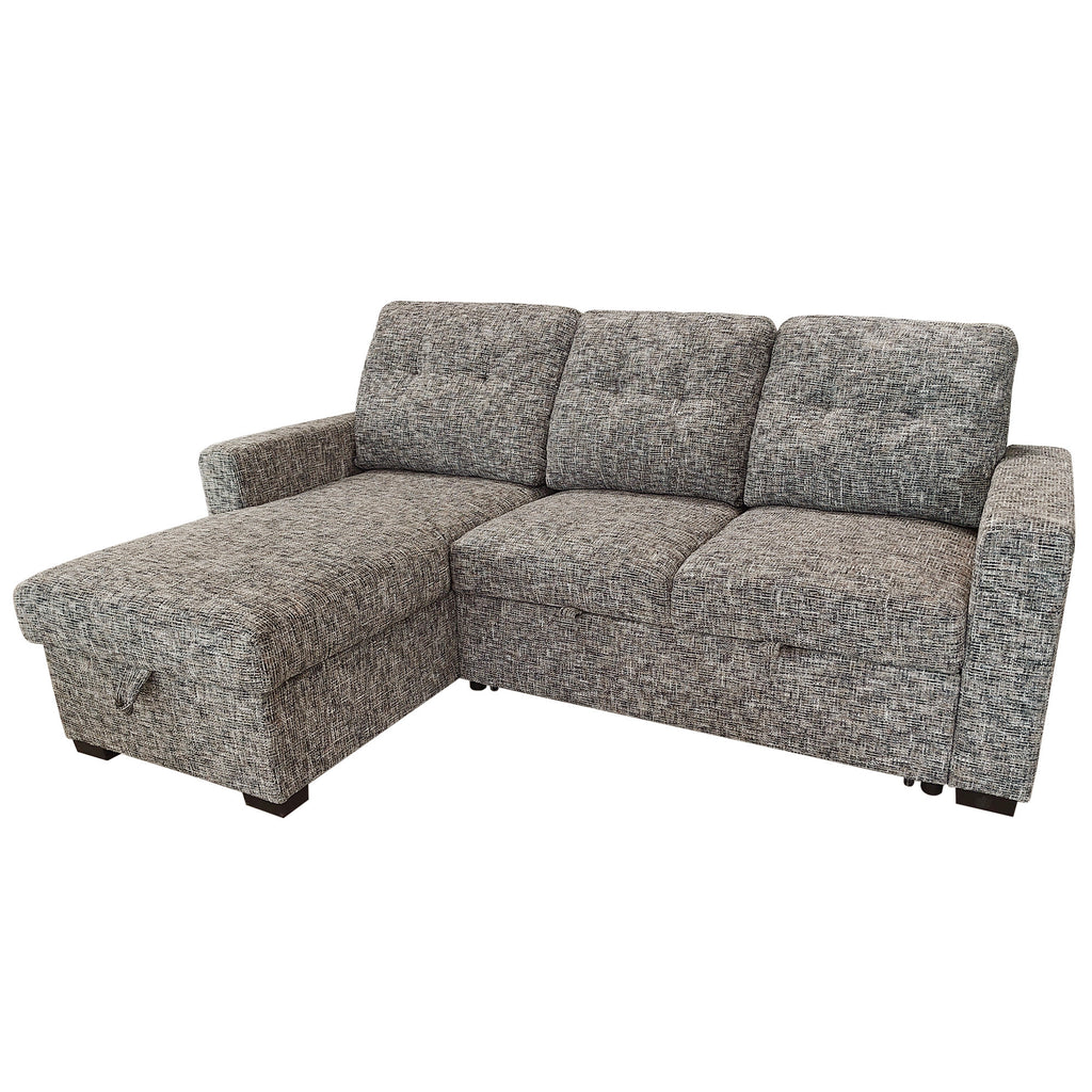 Draga Sofa with Reversible Chaise & Bed & Storage (Warm Grey)