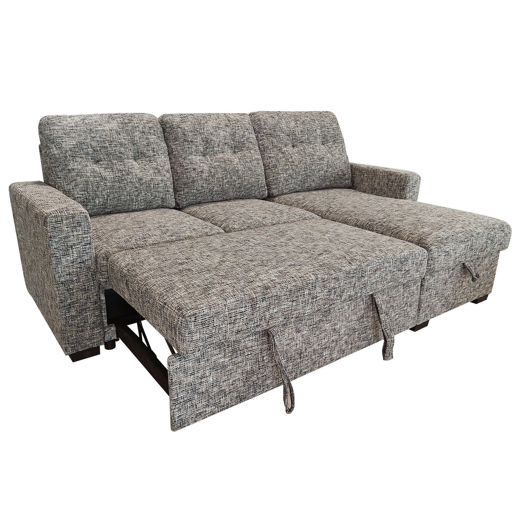 Draga Sofa with Reversible Chaise & Bed & Storage (Warm Grey)