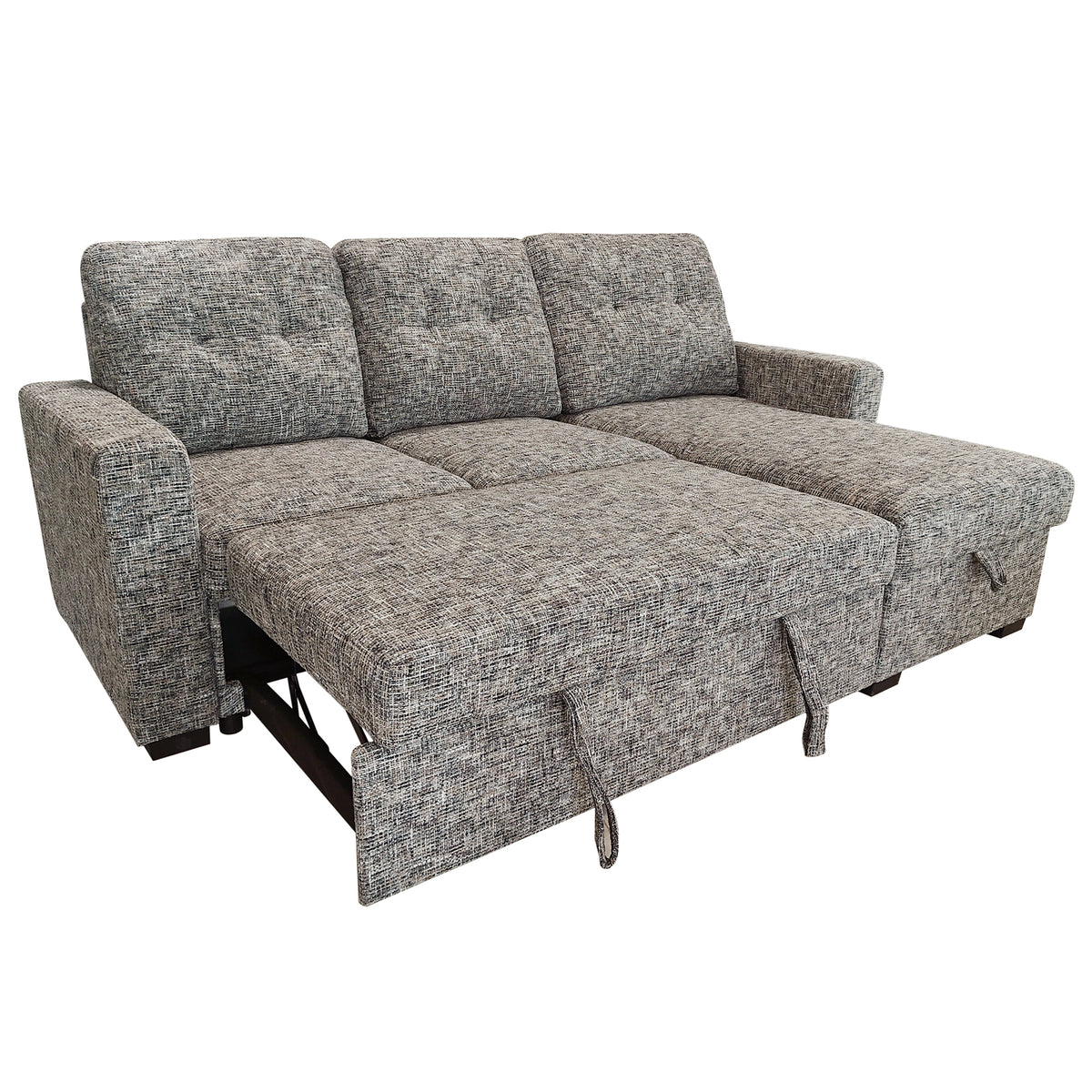 Draga Sofa with Reversible Chaise & Bed & Storage (Warm Grey)