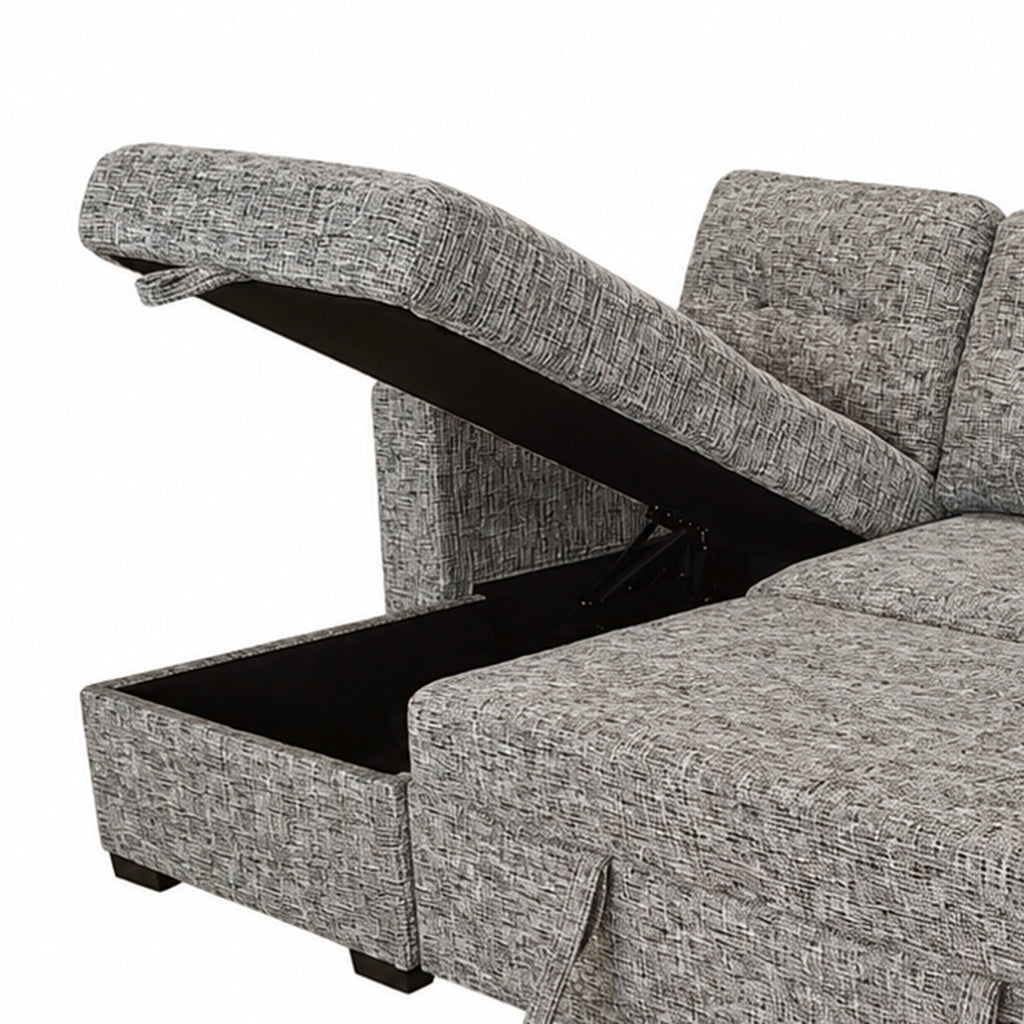 Draga Sofa with Reversible Chaise & Bed & Storage (Warm Grey)
