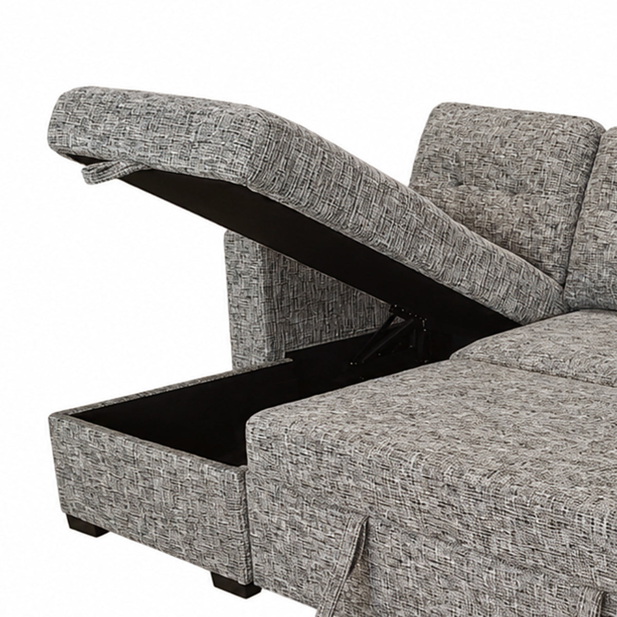Draga Sofa with Reversible Chaise & Bed & Storage (Warm Grey)
