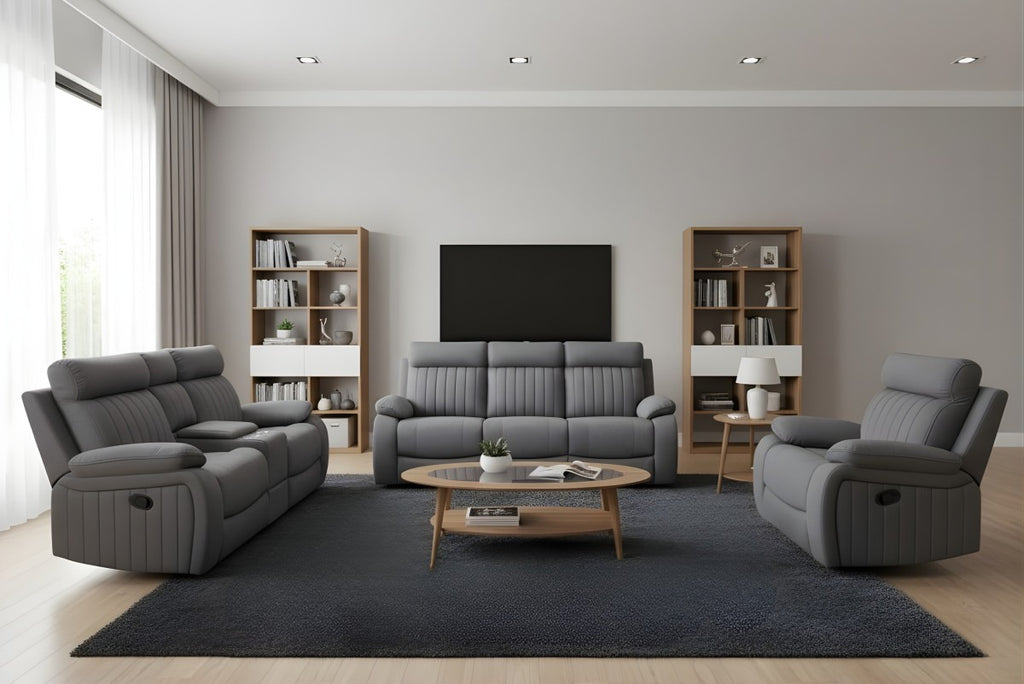 Elyse Recliner Love Seat (Grey)