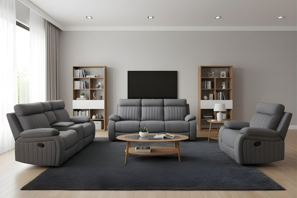 Elyse Recliner Love Seat (Grey)