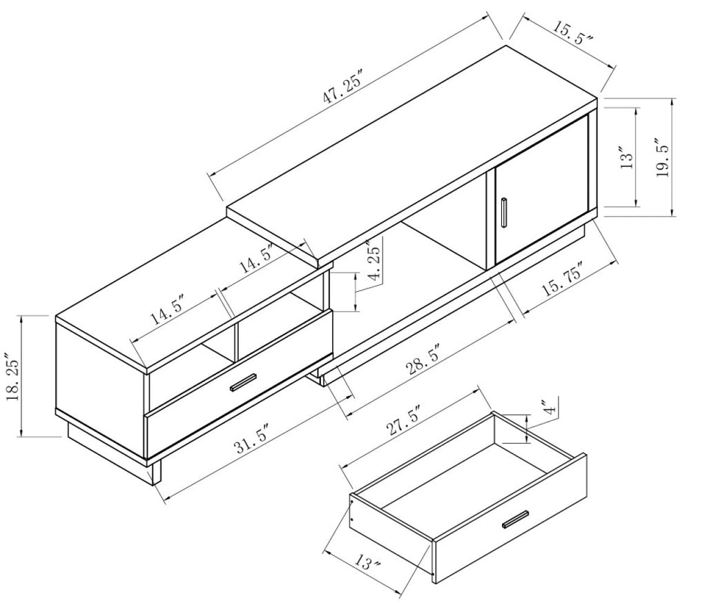 48'' Expandable TV Stand (Dark Cherry)