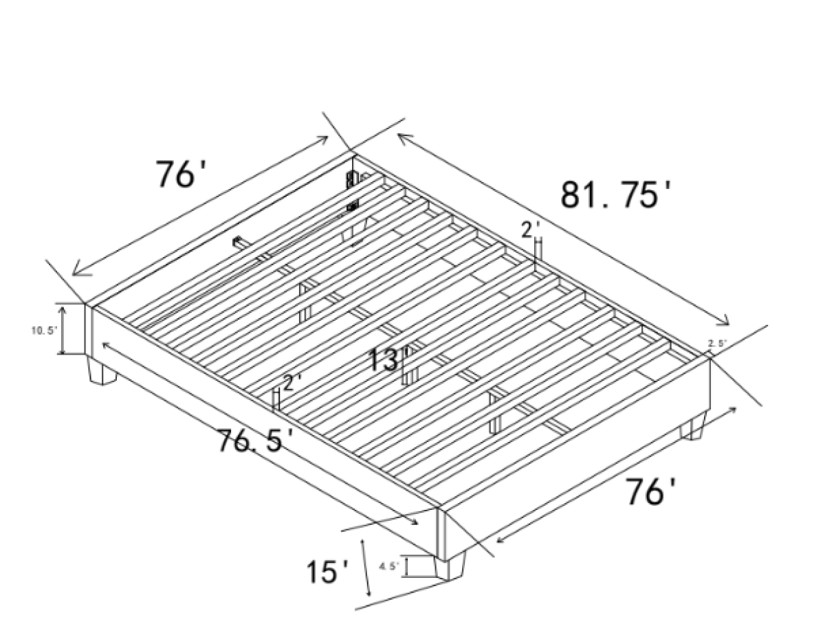 Douglas King Bed Base (Grey)