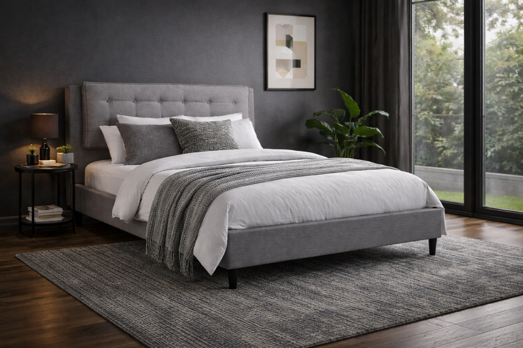 Queen Platform Bed (Grey)