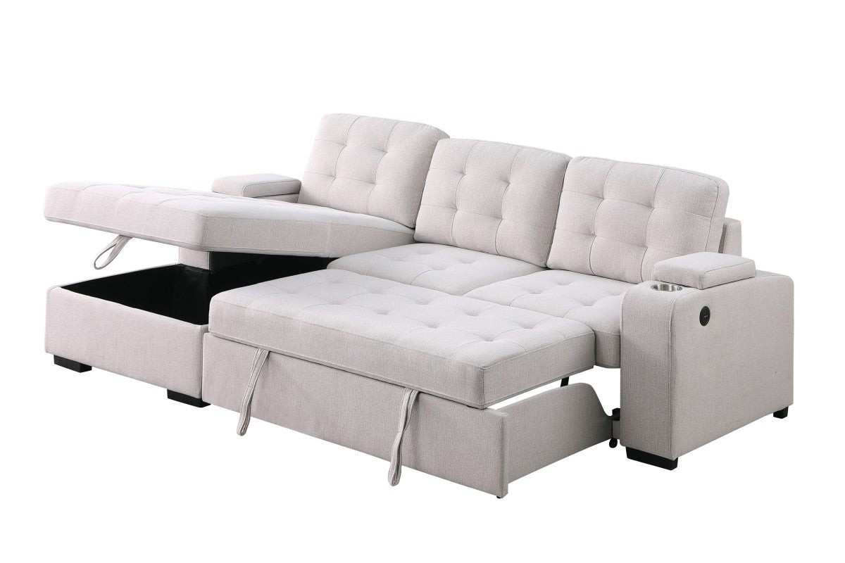 Lennox LHF Sectional Sleeper (Beige)