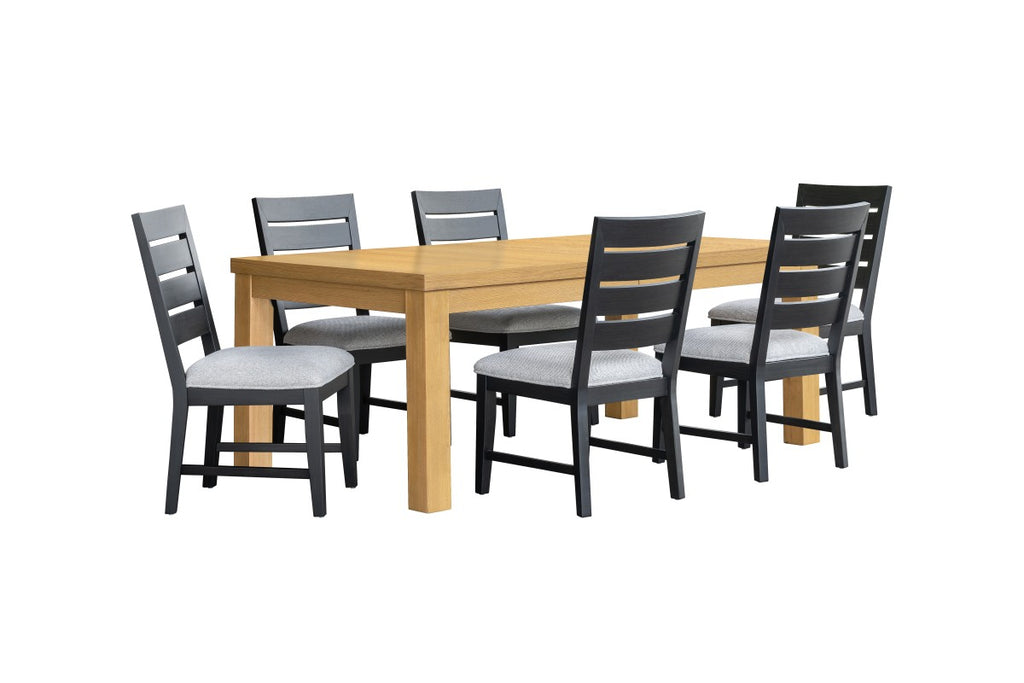 7-Piece Dining Set (Oak/Black)