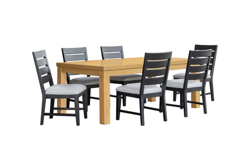 7-Piece Dining Set (Oak/Black)