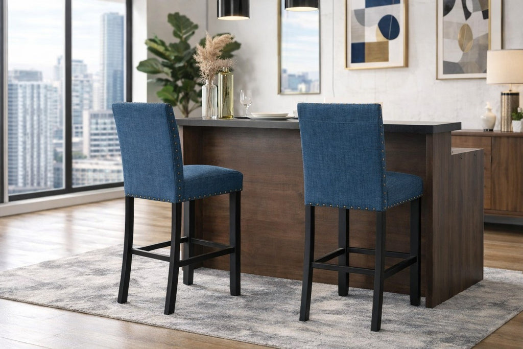 29'' Bar Stool (Blue) (Set of 2)