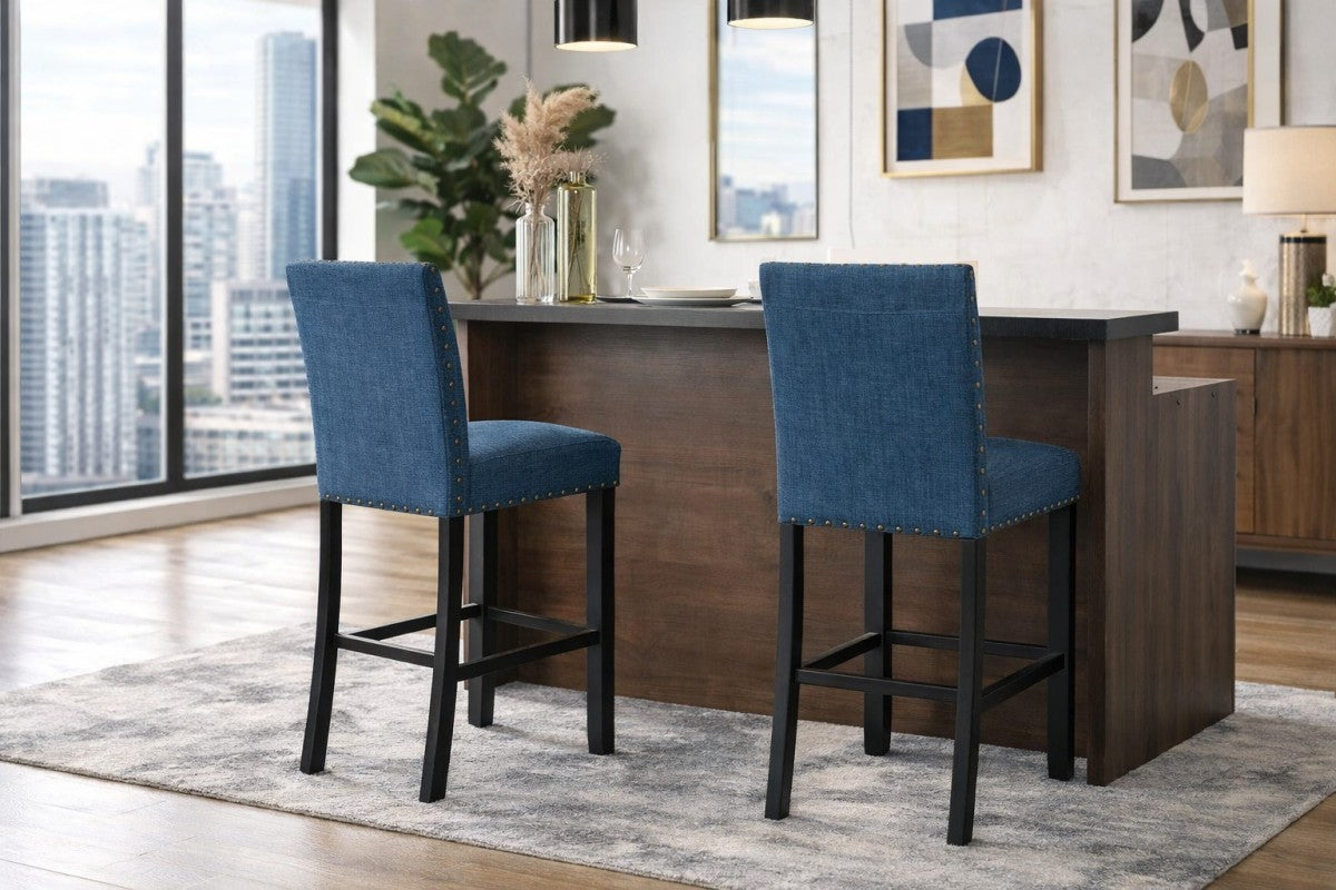 29'' Bar Stool (Blue) (Set of 2)