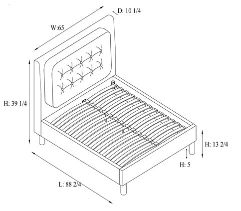 Queen Platform Bed (Grey)