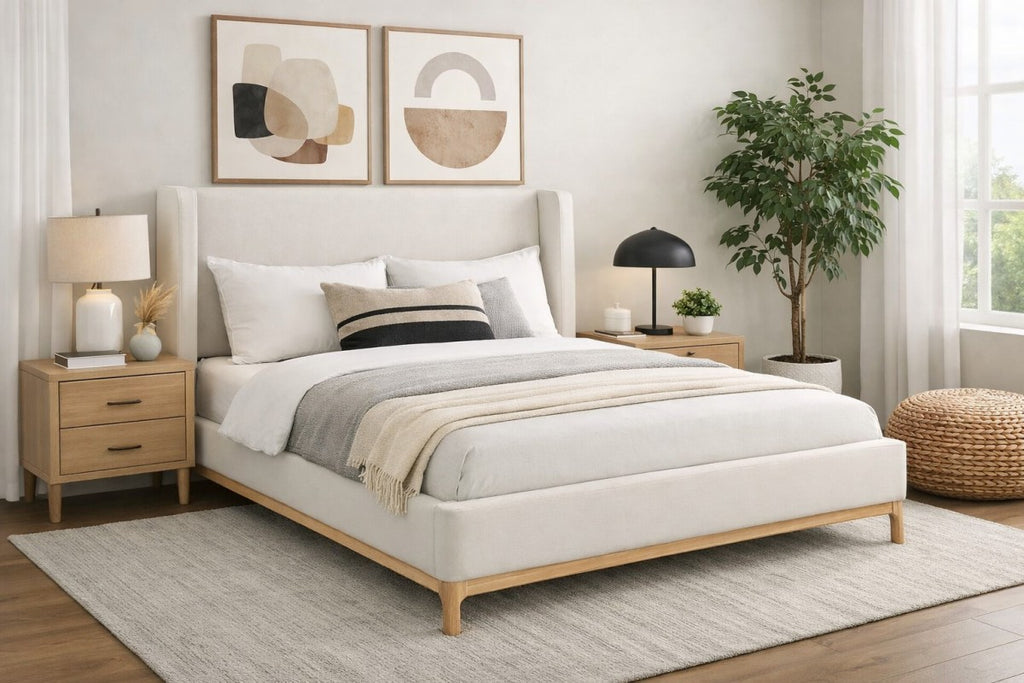 King Bed Frame (Beige)