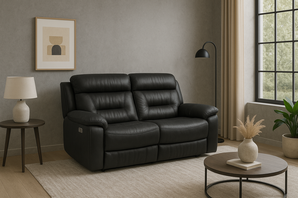 Nelson Recliner Love Seat (Black)