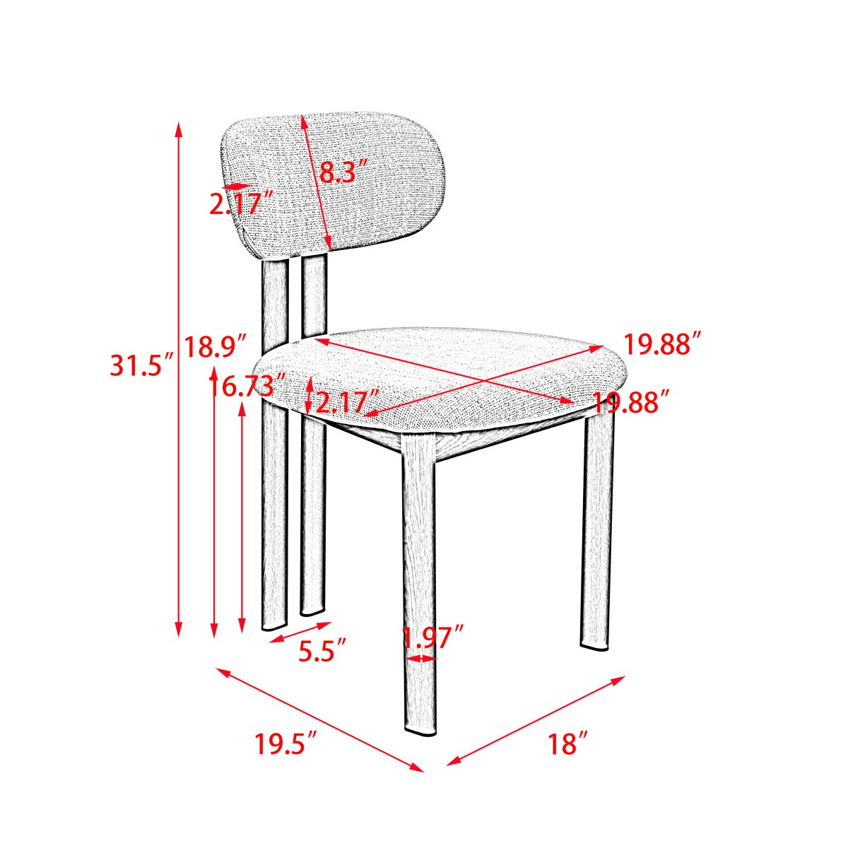 Dining Chair (Oak/Ivory) (Set of 2)