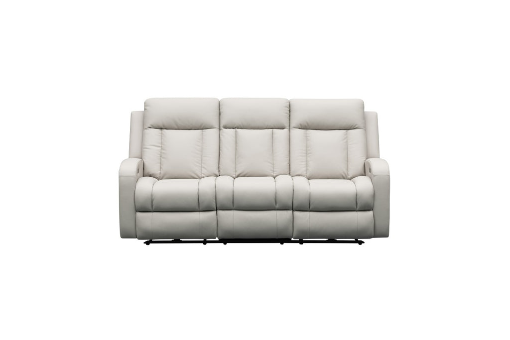 Leather Power Recliner Sofa (Beige)