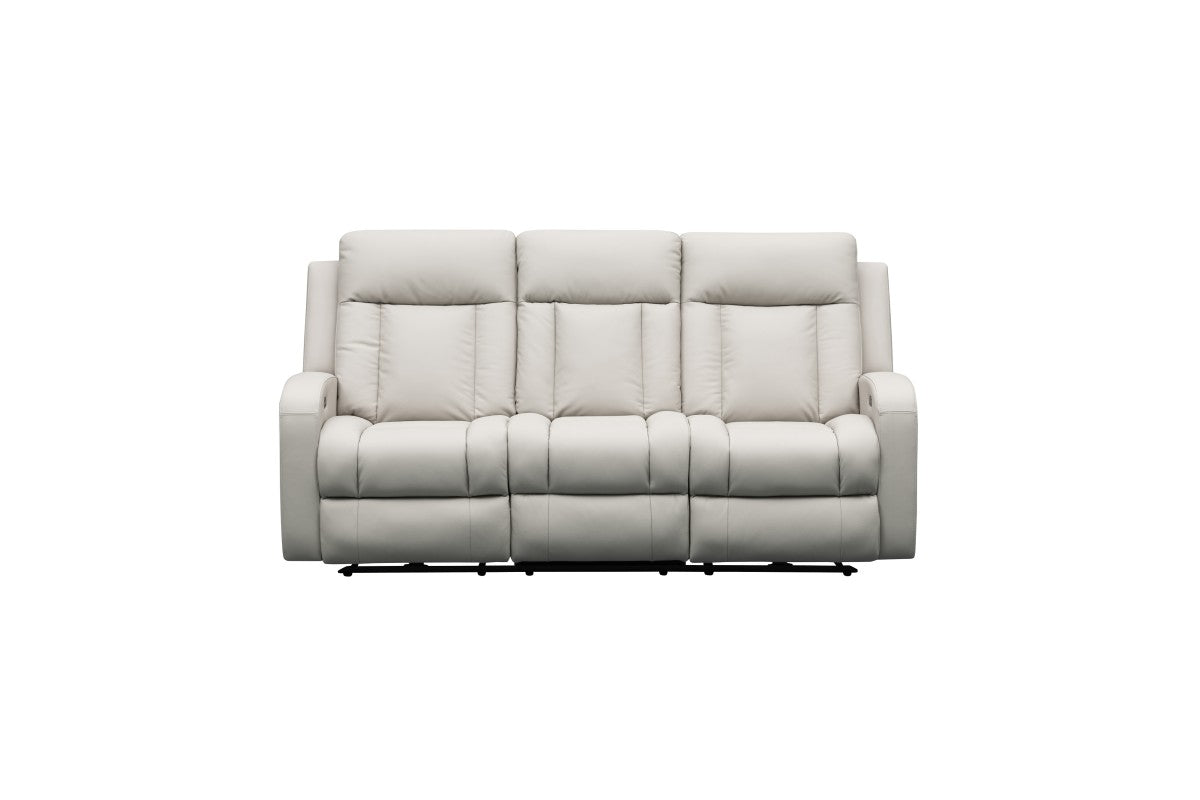 Leather Power Recliner Sofa (Beige)