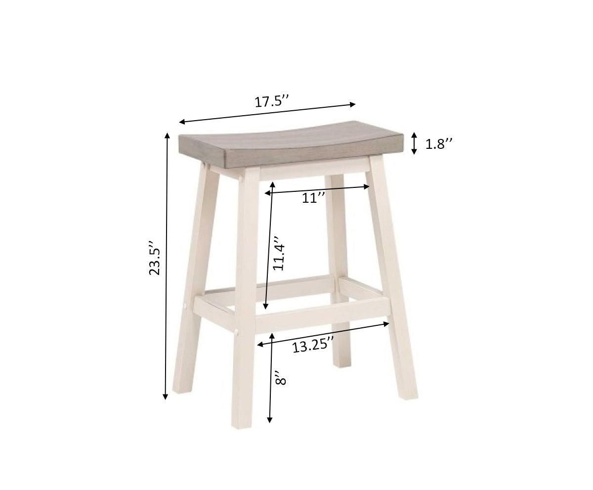 Counter Stool (Grey/White) (Set of 2) - 11225-24-OW