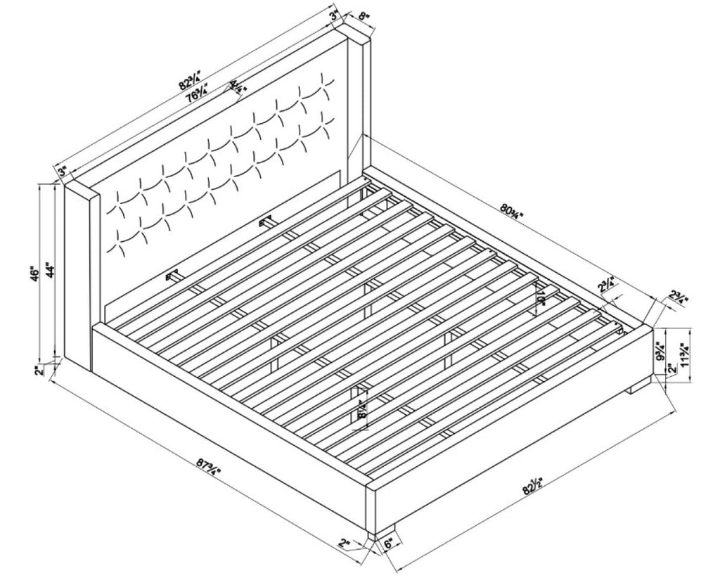 King Bed Frame (Beige) - 615670