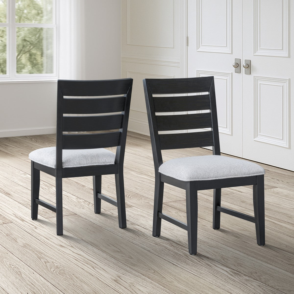 7-Piece Dining Set (Oak/Black)