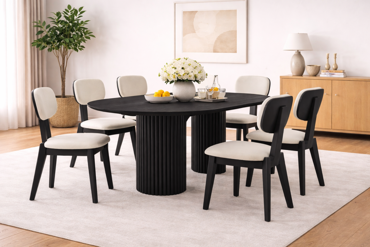 7-Piece Dining Set (Black)