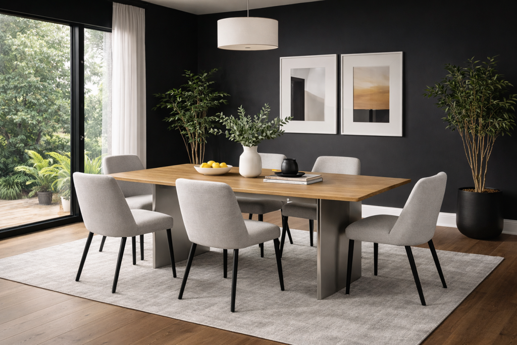 Dining Table (Oak/Matte Chrome)