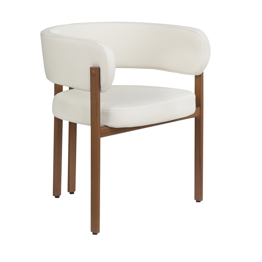 Caliste Dining Chair (Cream/Walnut) (Set of 2)