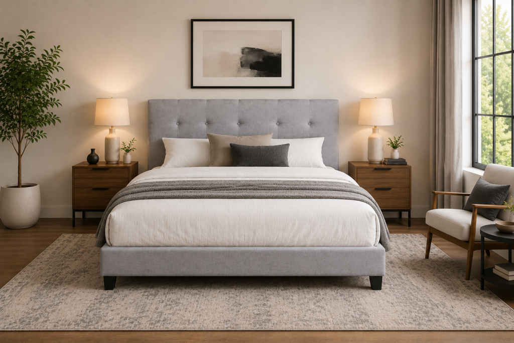 King Platform Bed (Silver)