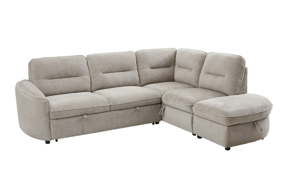 RHF Sectional Sleeper (Beige)
