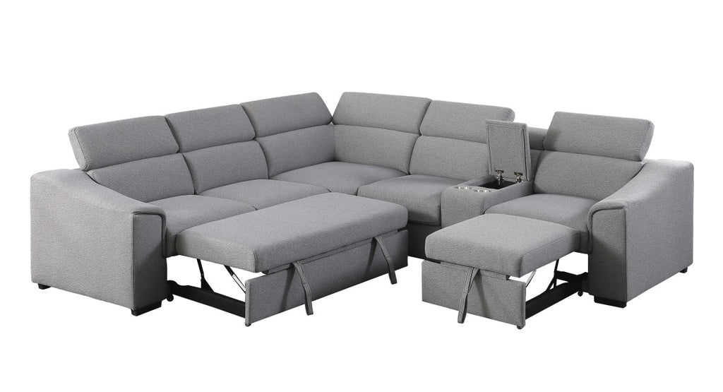 Emmett LHF Sectional Sofa Bed (Grey)