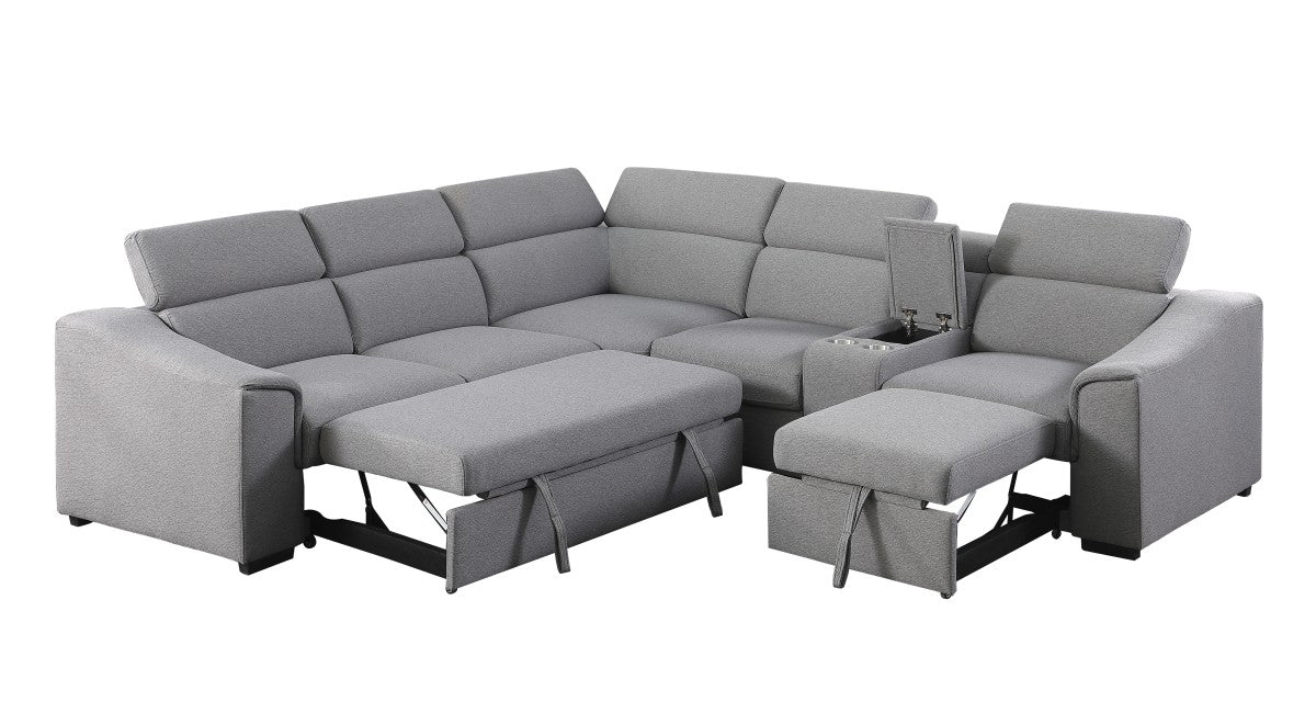 Emmett LHF Sectional Sofa Bed (Grey)