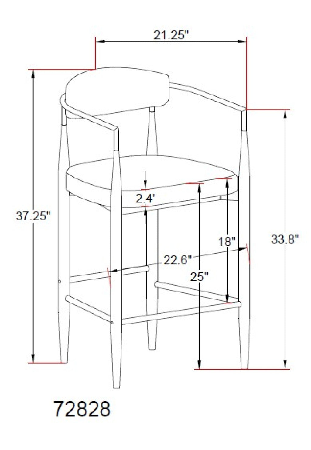 Counter Stool (Grey) (Set of 2) - 61327