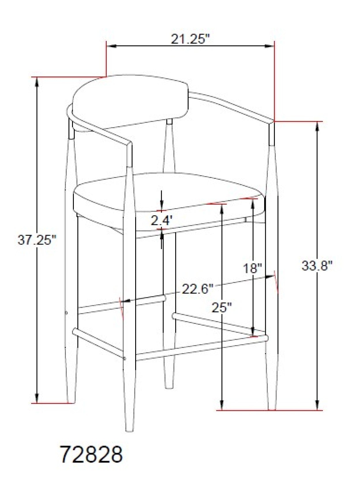 Counter Stool (Grey) (Set of 2) - 61327