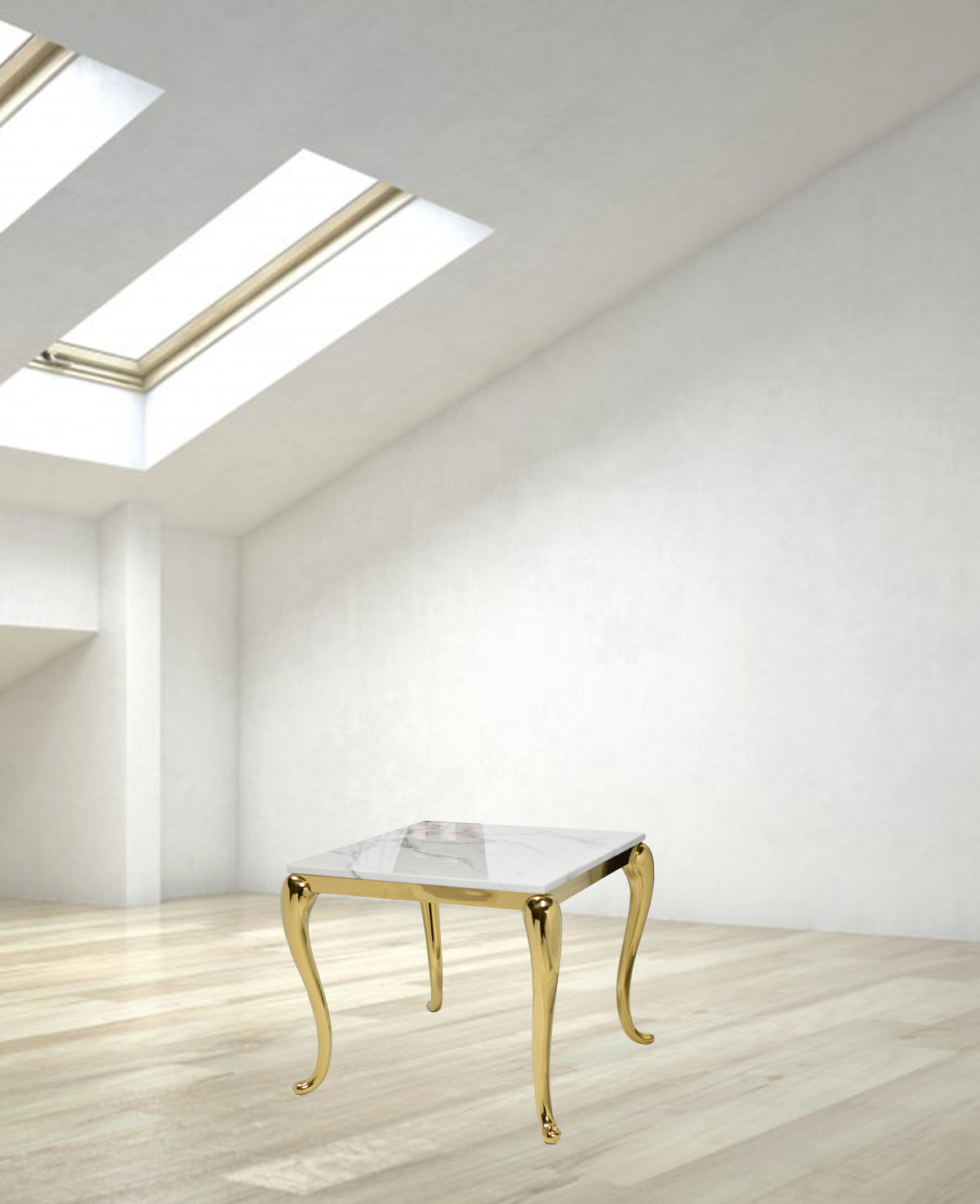 Soleil Gold Marble End Table (24 x 24)