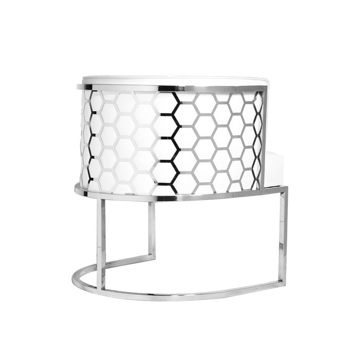 Honeycomb Off White Accent Chair